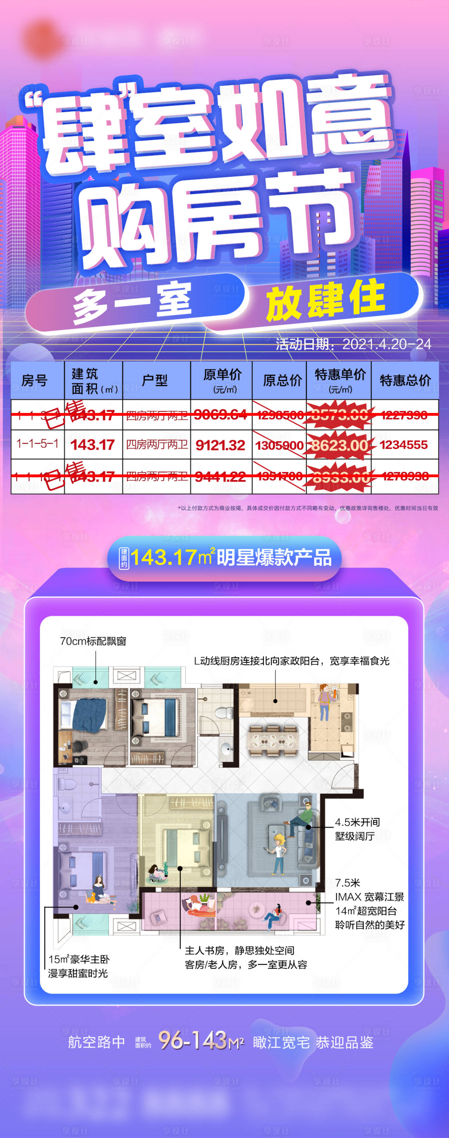 源文件下載【享設計】搜索編號：27350004440035453【房地產戶型特價房熱銷價值點】