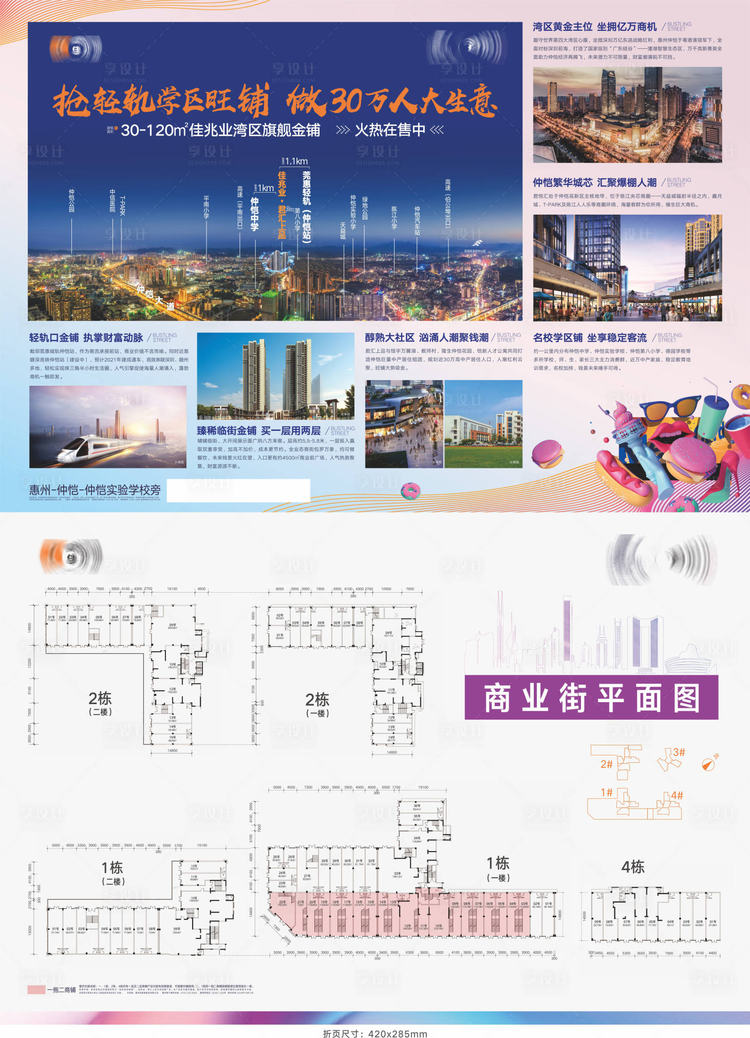 源文件下载【享设计】搜索编号：72000004190454793【房地产户型商铺折页】