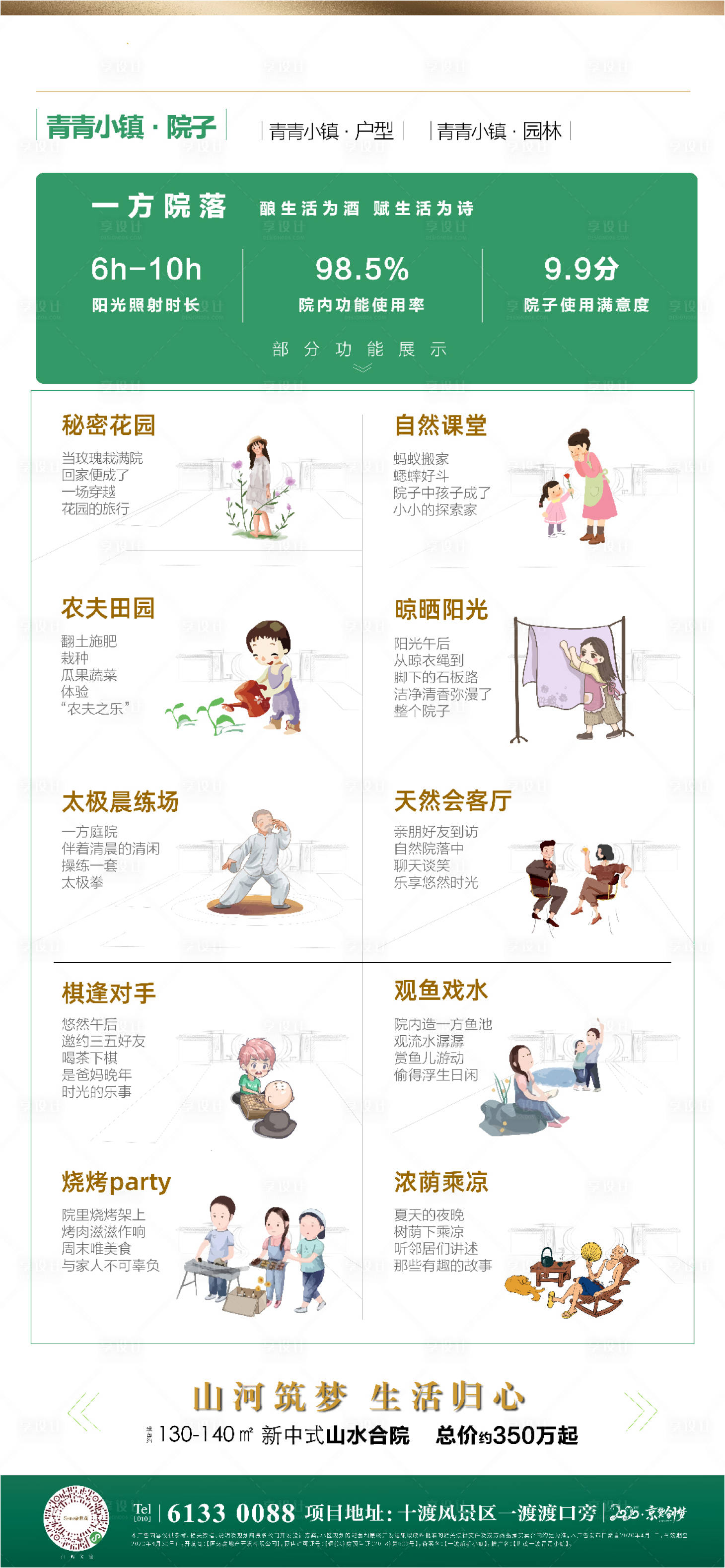 源文件下载【享设计】搜索编号：20950004258614639【院子价值点功能海报】