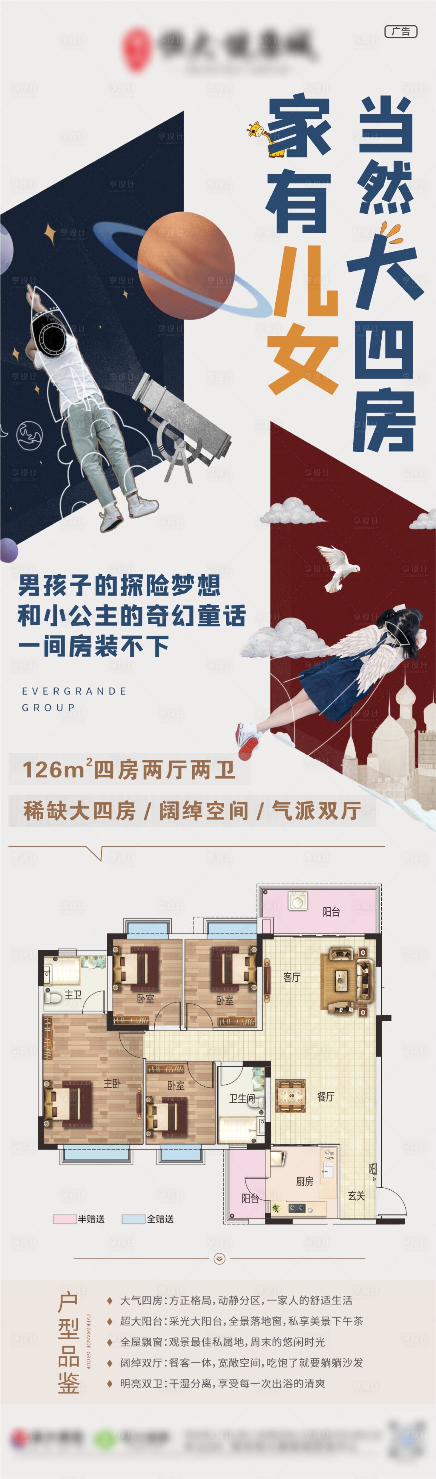 源文件下载【房地产户型学区房长图海报】编号：56280004235392715
