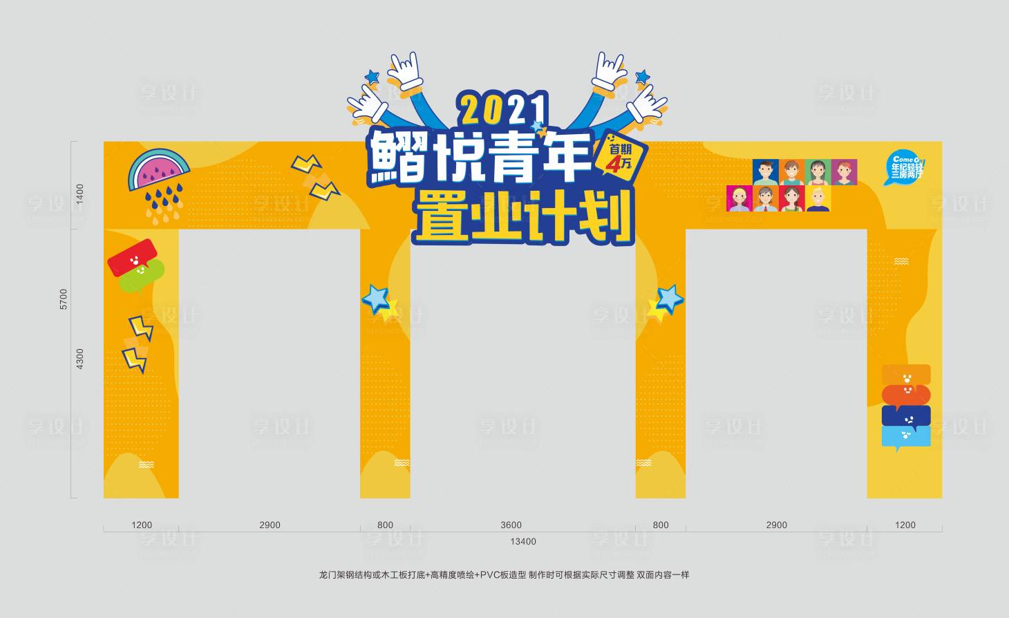 源文件下载【享设计】搜索编号：88360004163609809【青年门头】