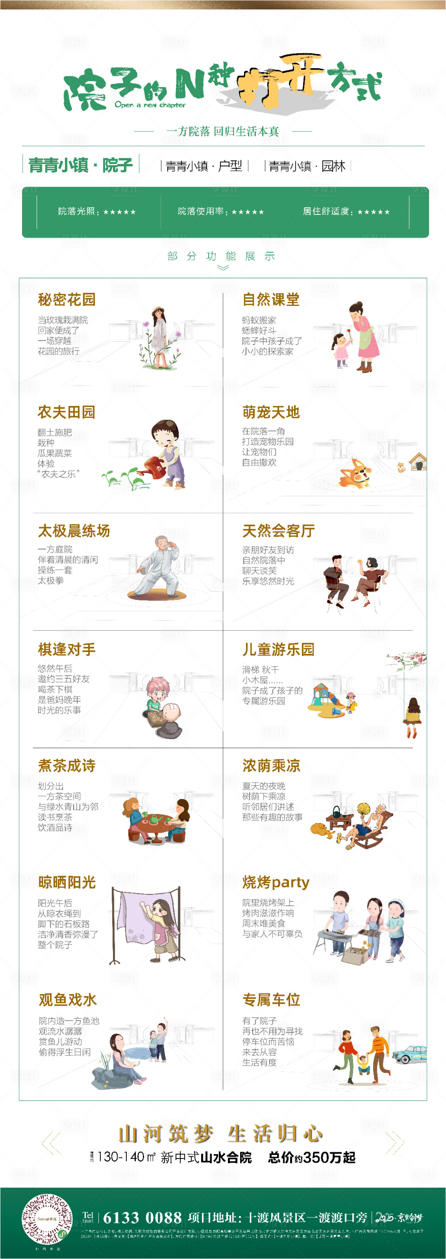 源文件下載【享設計】搜索編號：81740004258635647【院子價值點海報長圖】