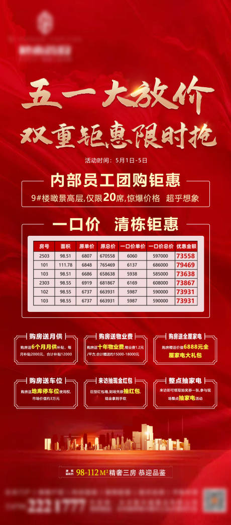 源文件下载【地产五一放价海报】编号：86910004452288095
