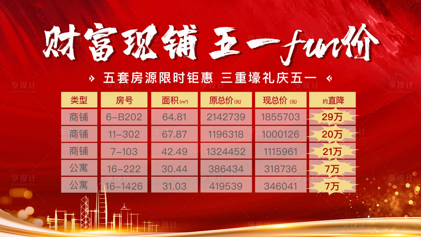 源文件下載【享設(shè)計】搜索編號：65470004470895955【地產(chǎn)特價房分銷單圖】