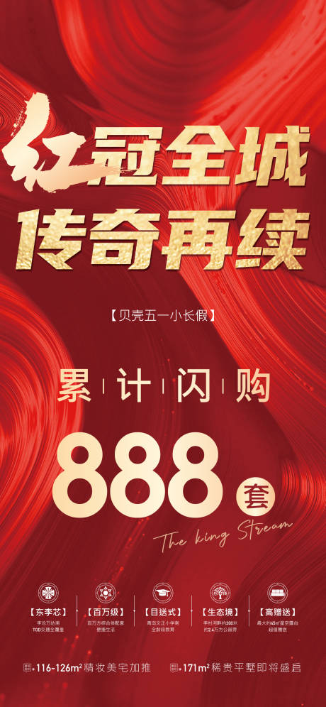 源文件下载【地产红冠全城热销海报】编号：32890004486848589