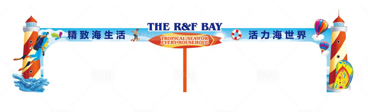 源文件下载【享设计】搜索编号：49150004377255447【地产活动热带门头】