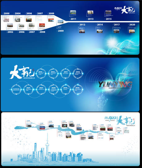 源文件下载【大事记历史进程文化墙背景板】编号：20210428144635540