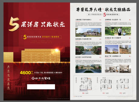源文件下载【房地产红金户型价值点DM宣传单页】编号：70000004175287546