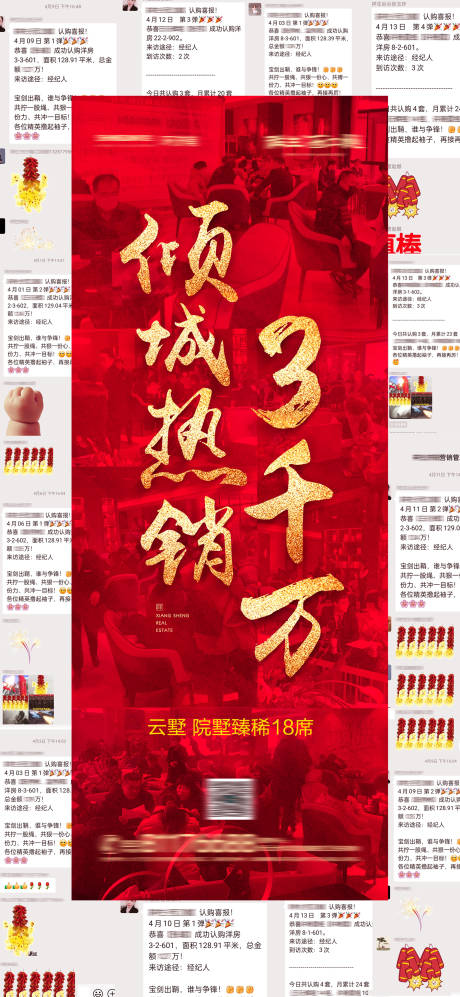 源文件下载【地产热销红金宣传海报】编号：74370004278575689