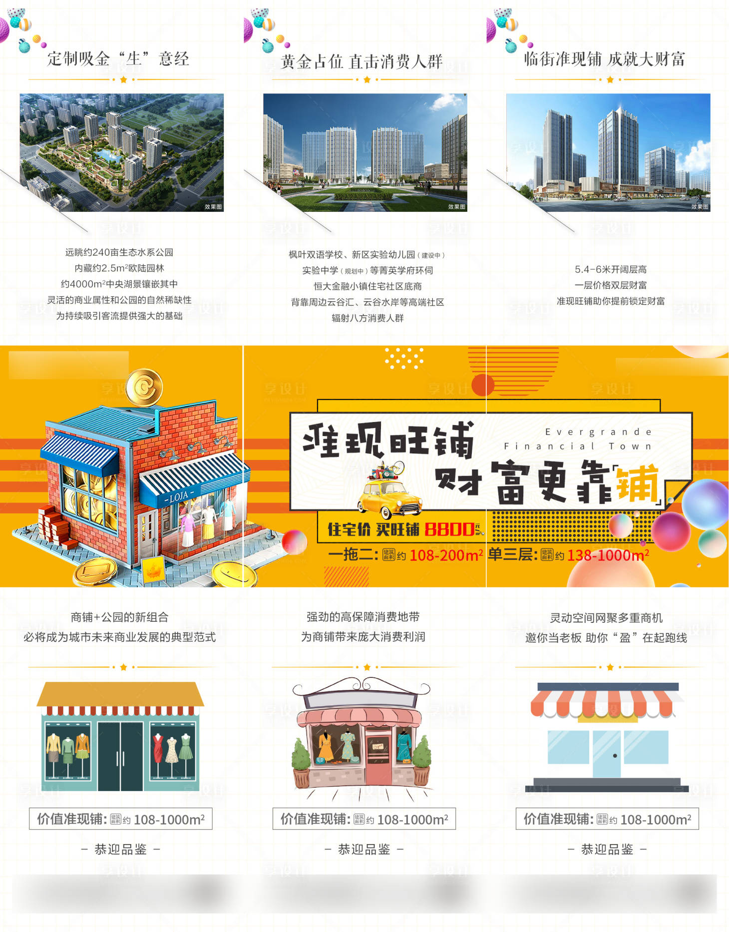 源文件下載【享設計】搜索編號：86690004816694685【地產價值點三宮格商鋪長圖海報】