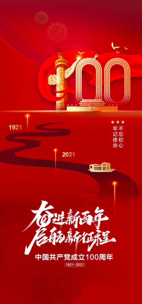 源文件下载【建党100周年海报】编号：51460004622193135
