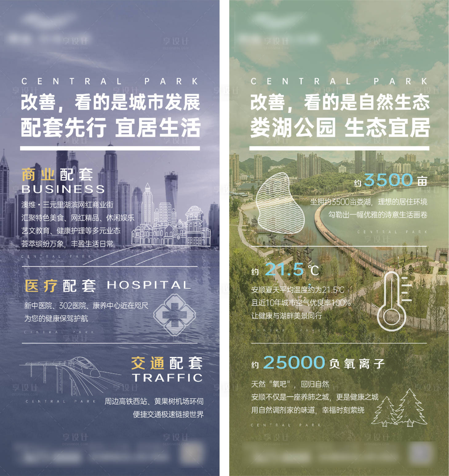 源文件下载【享设计】搜索编号：35780004632981541【地产生态配套价值点系列海报】