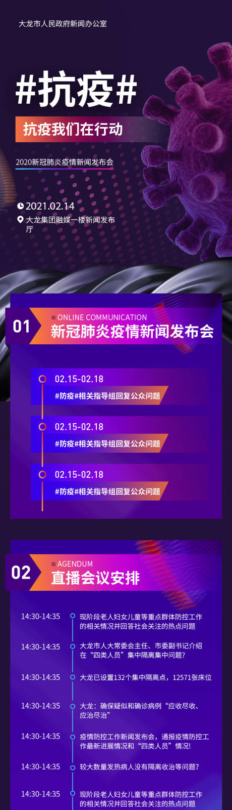 源文件下载【肺炎疫情在线新闻发布会海报长图】编号：20210503225603000