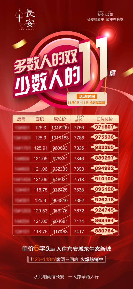 源文件下載【享設計】搜索編號：55600004694398936【雙十一特價房海報】