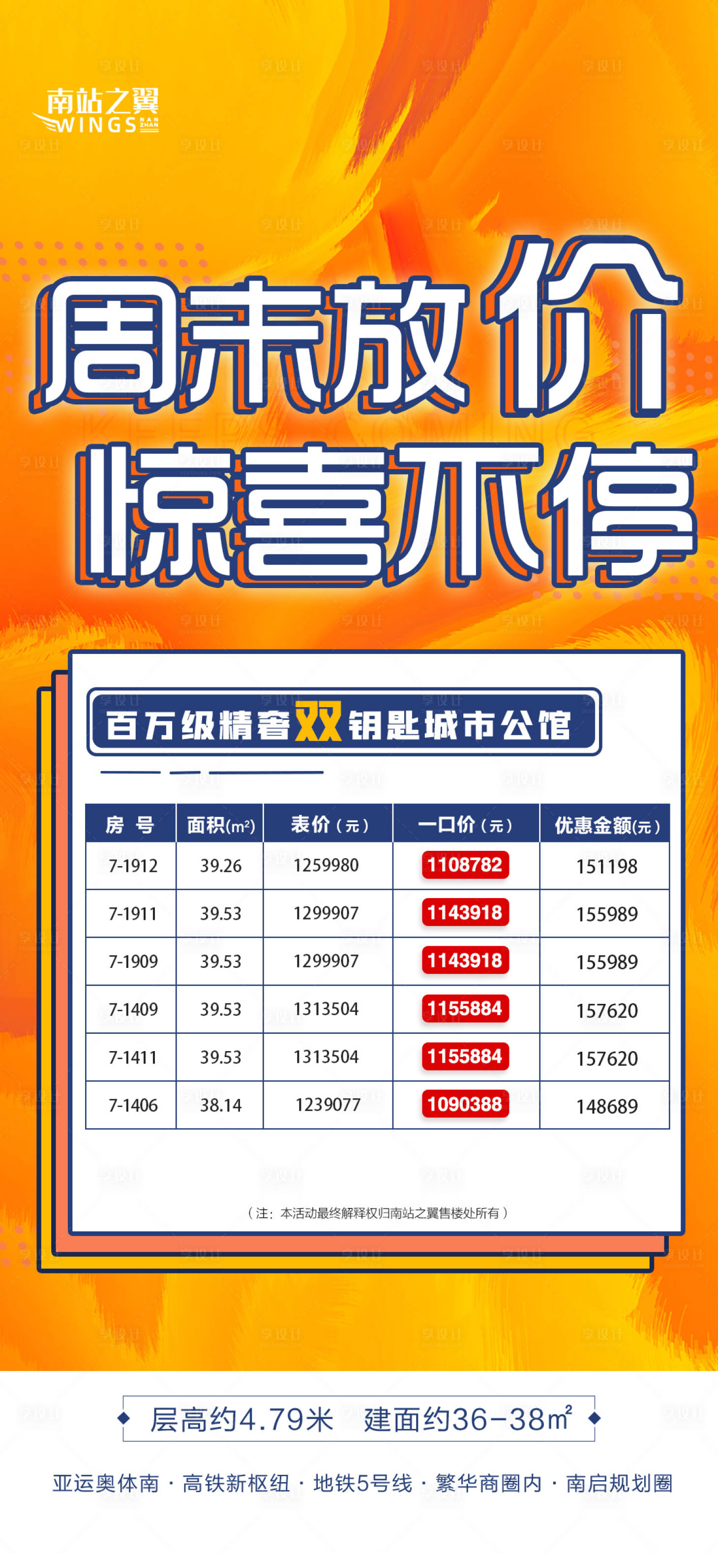 源文件下載【享設(shè)計(jì)】搜索編號(hào)：57180004611219653【周末房地產(chǎn)橙色驚喜特價(jià)房海報(bào)】