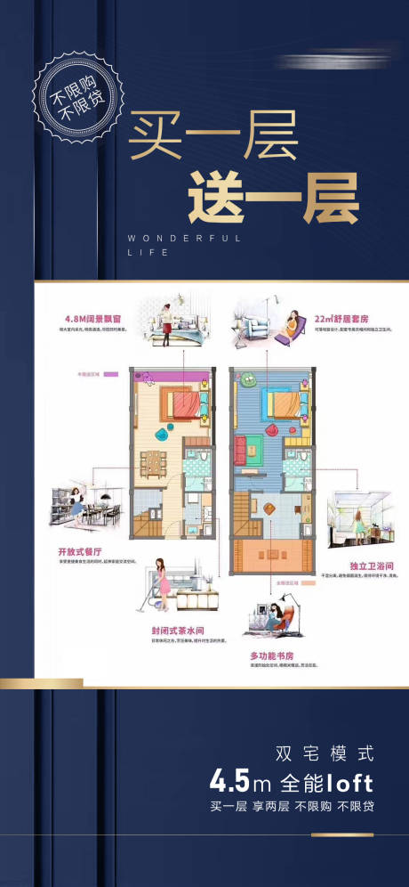 公寓商铺价值点系列海报-源文件【享设计】