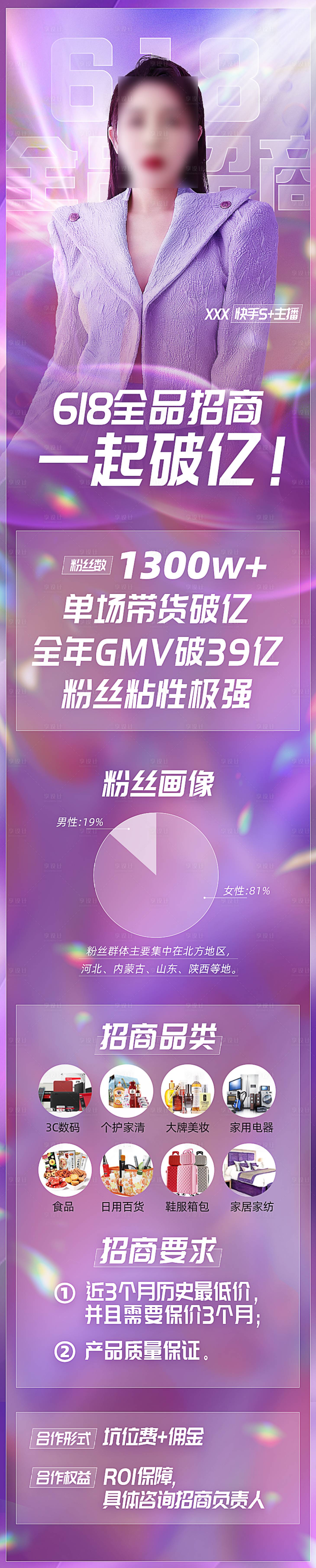 源文件下载【618主播招商战报长图海报】编号：76380004710939711