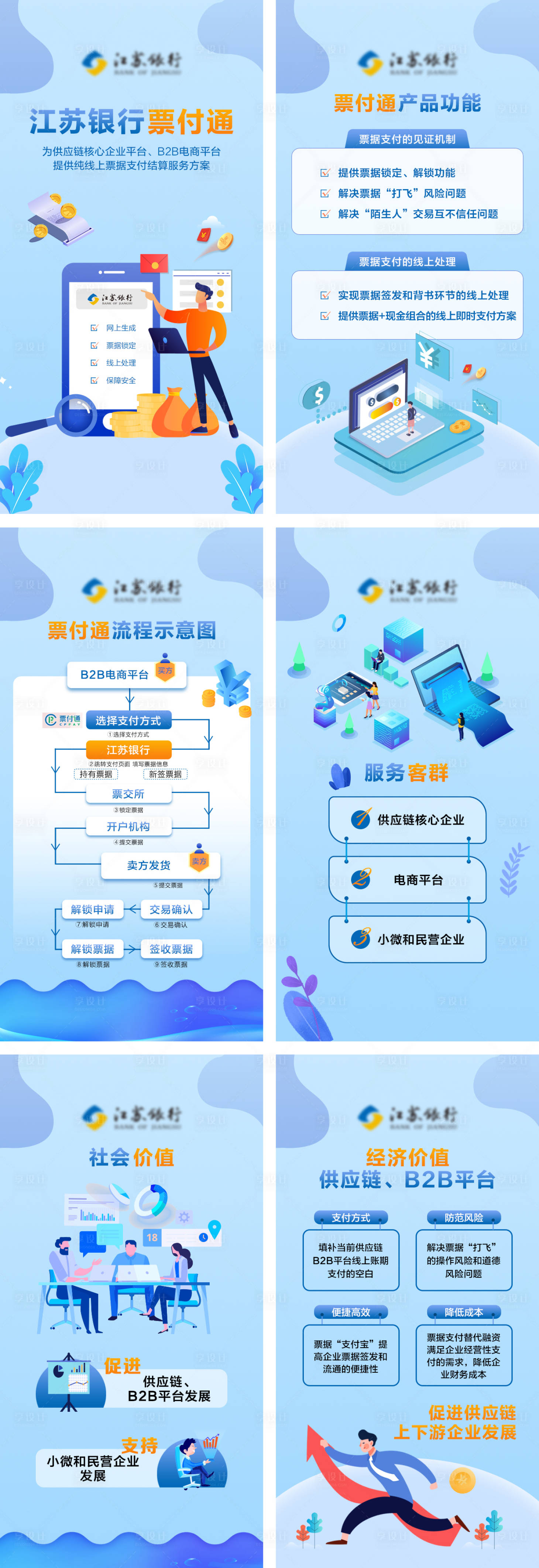 源文件下載【享設計】搜索編號：22040004682966526【銀行票付通H5系列海報】