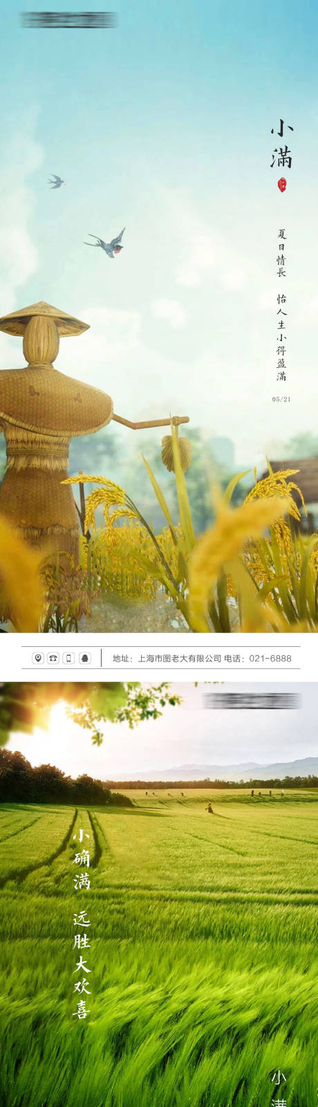 源文件下载【小满节气创意微信宣传海报】编号：88840004698464688