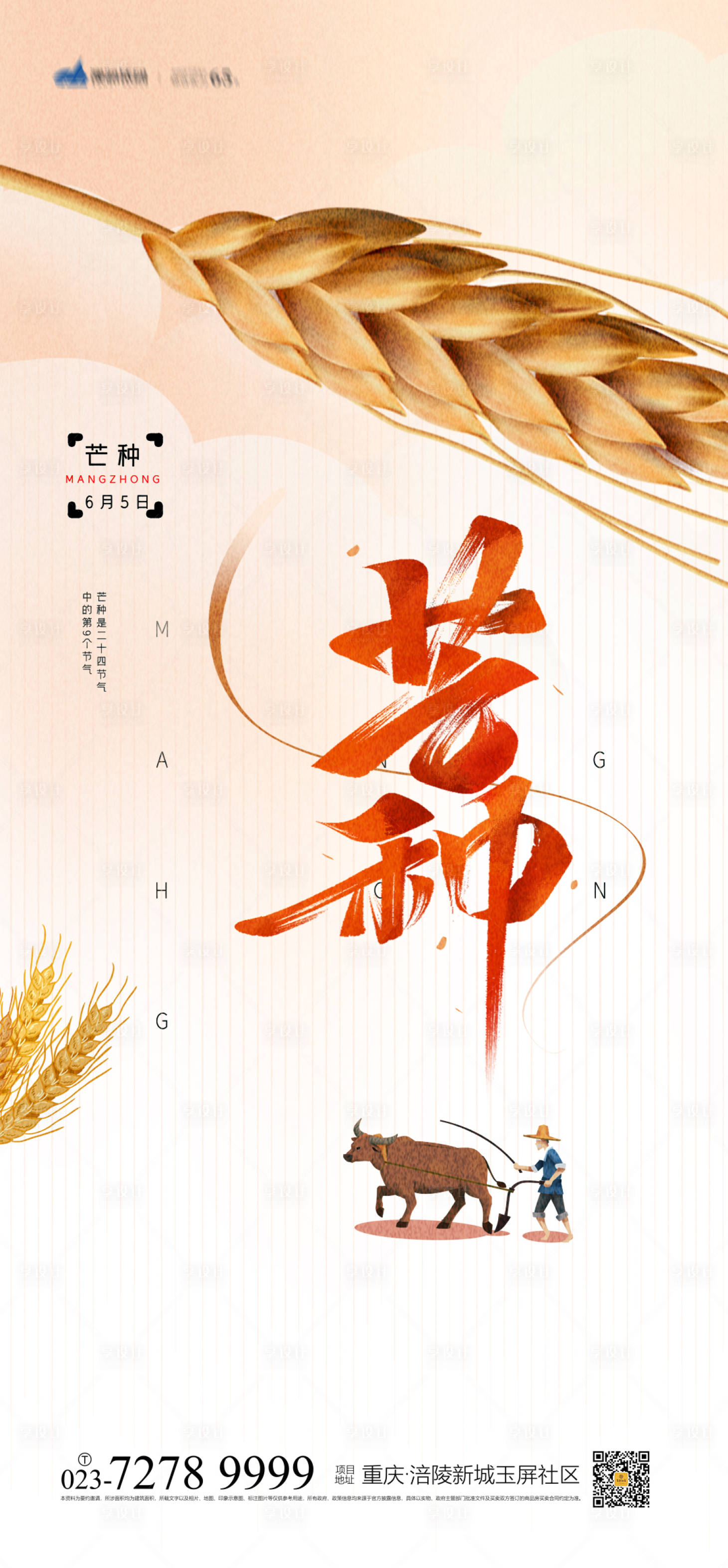 源文件下載【享設計】搜索編號：29210004642436196【芒種節氣海報】