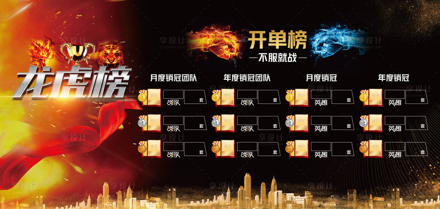源文件下載【享設計】搜索編號：21730004517154391【銷售龍虎榜背景板】