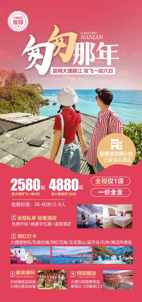 源文件下载【云南蜜月旅游手机海报 】编号：20210512173821375