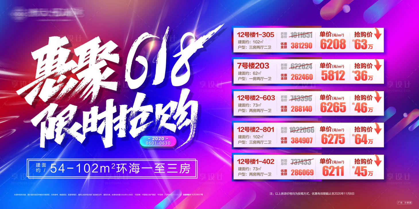 源文件下載【享設計】搜索編號：85550004797528048【618年中鉅惠特價房展板】