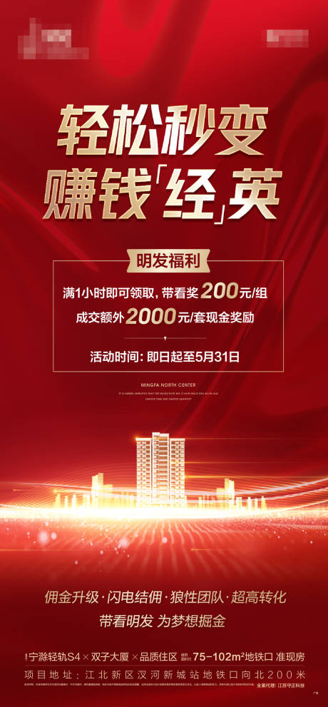 源文件下载【地产渠道分销带看奖海报】编号：48190004900719907