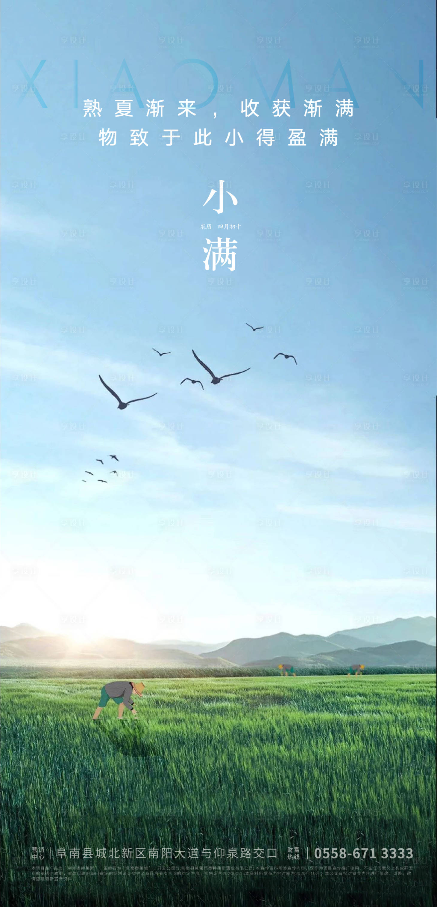 源文件下載【地產小滿節氣海報】編號：87710004757711599