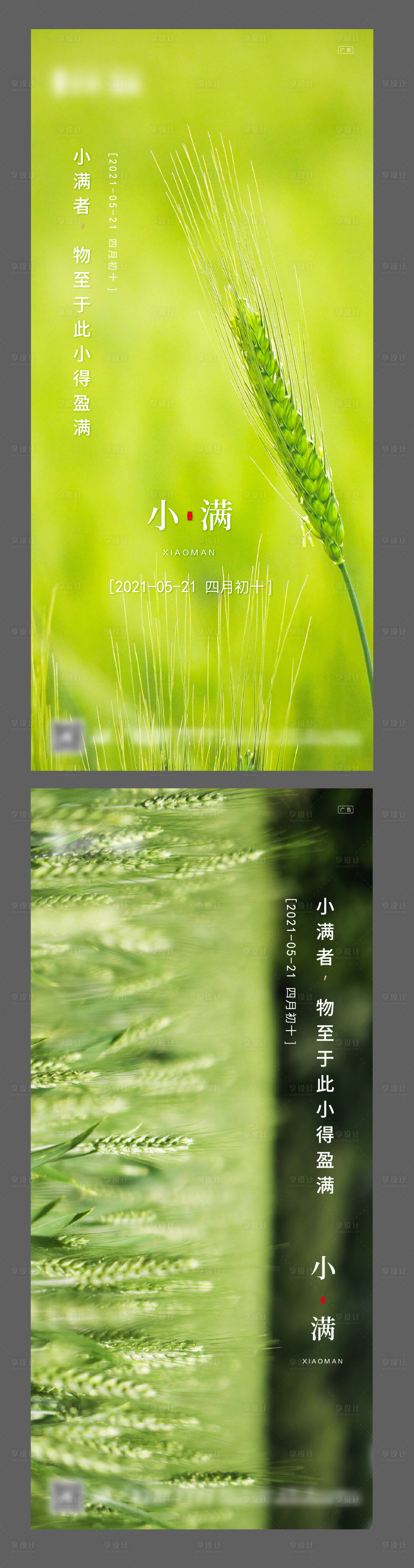 源文件下载【享设计】搜索编号：85040004637633468【房地产小满节气海报】