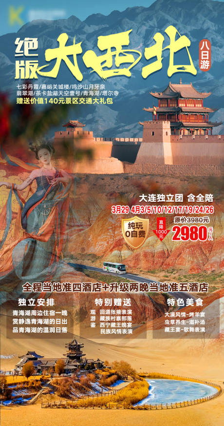 源文件下载【绝版大西北旅游海报】编号：20210509163037580