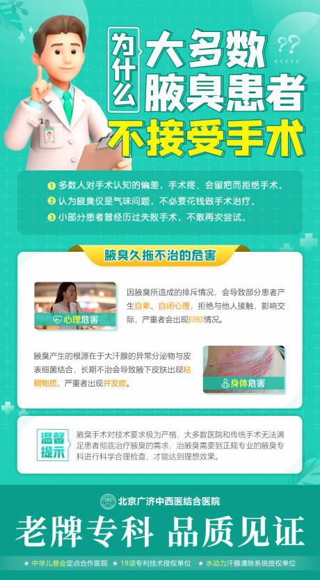 源文件下载【医疗腋臭科普海报】编号：77130004777945101