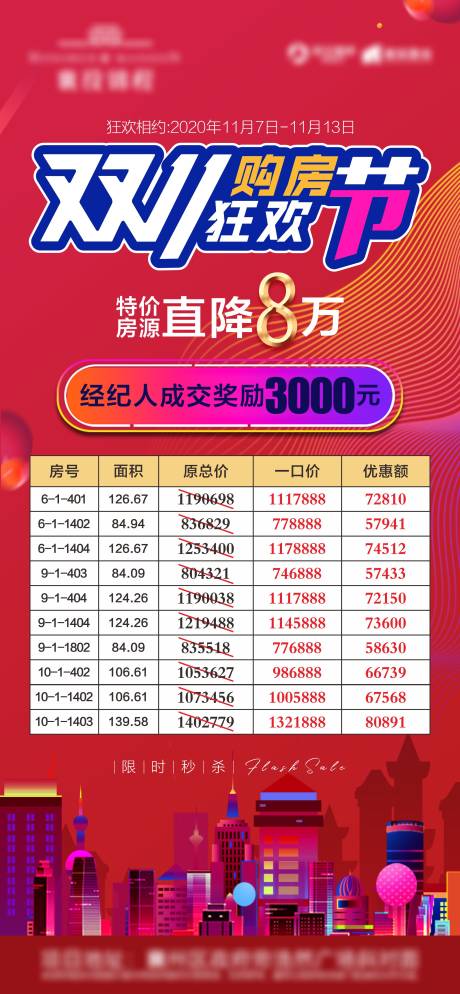 源文件下載【房地產雙十一購房節海報】編號：32990004871648967