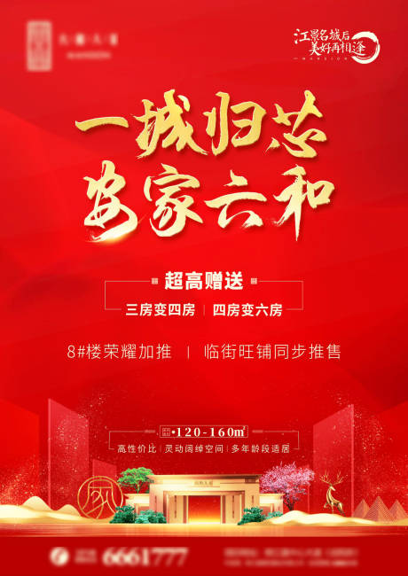 源文件下載【紅色地產海報】編號：60900005040021768