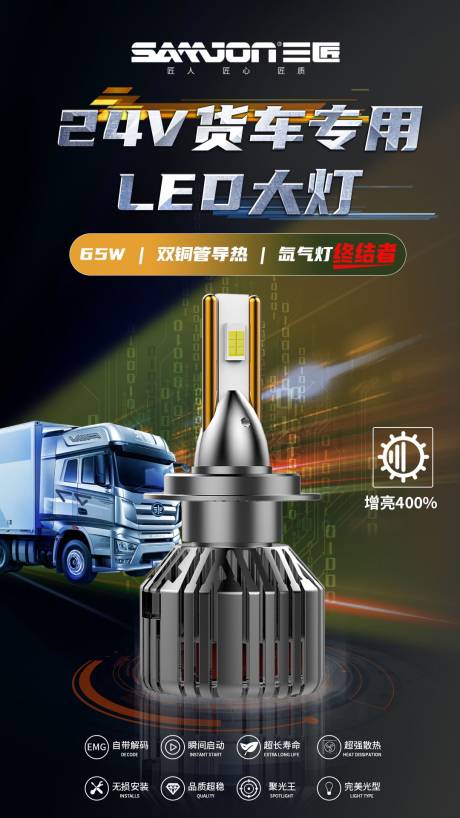源文件下載【享設計】搜索編號：26520005329246224【汽車貨車車燈海報科技】
