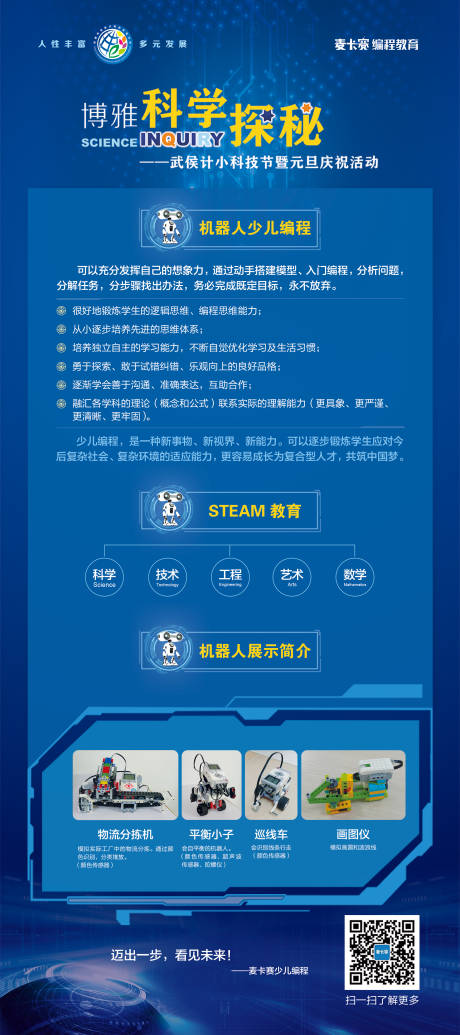源文件下载【享设计】搜索编号：38980005278193982【机器人少儿编程展架】