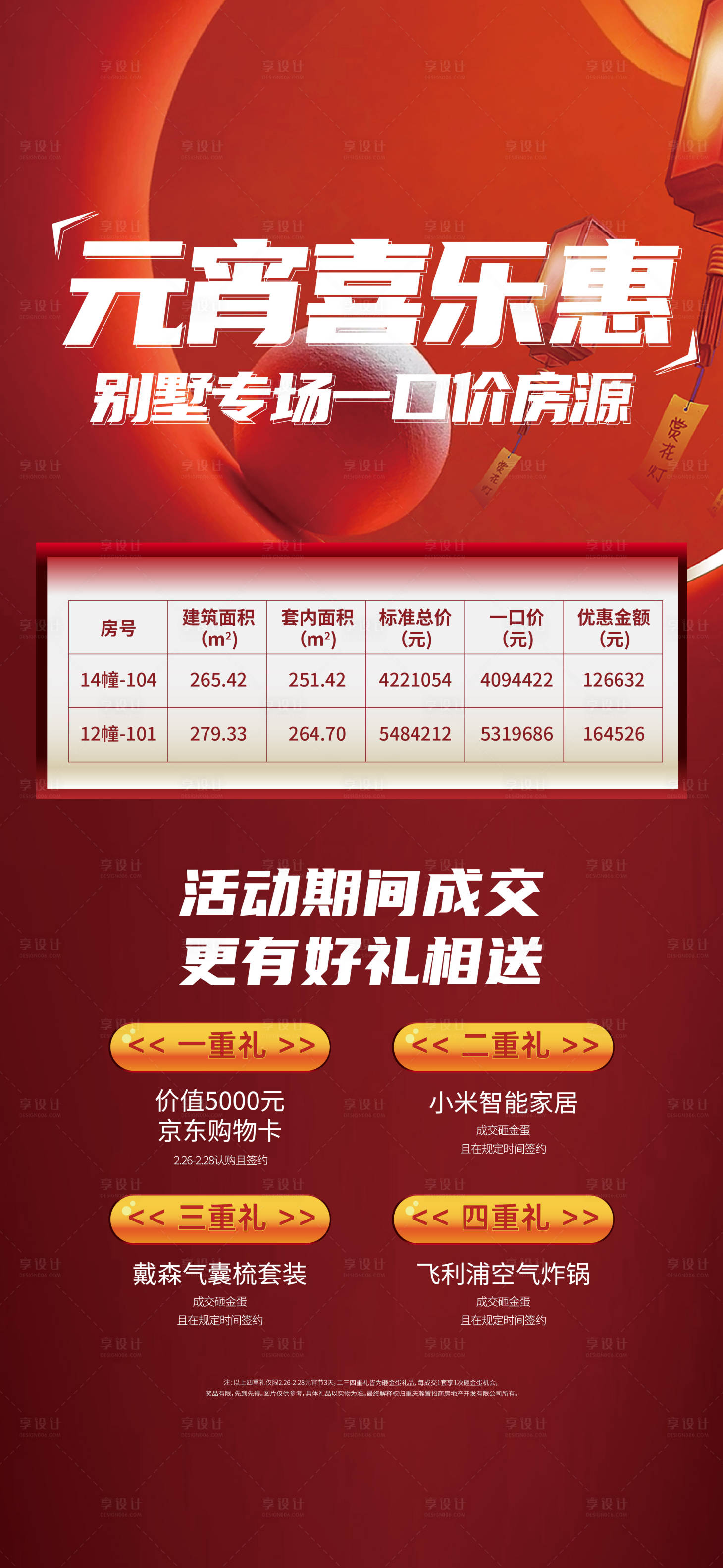 源文件下载【享设计】搜索编号：56080005190043380【元宵节四重礼活动海报】