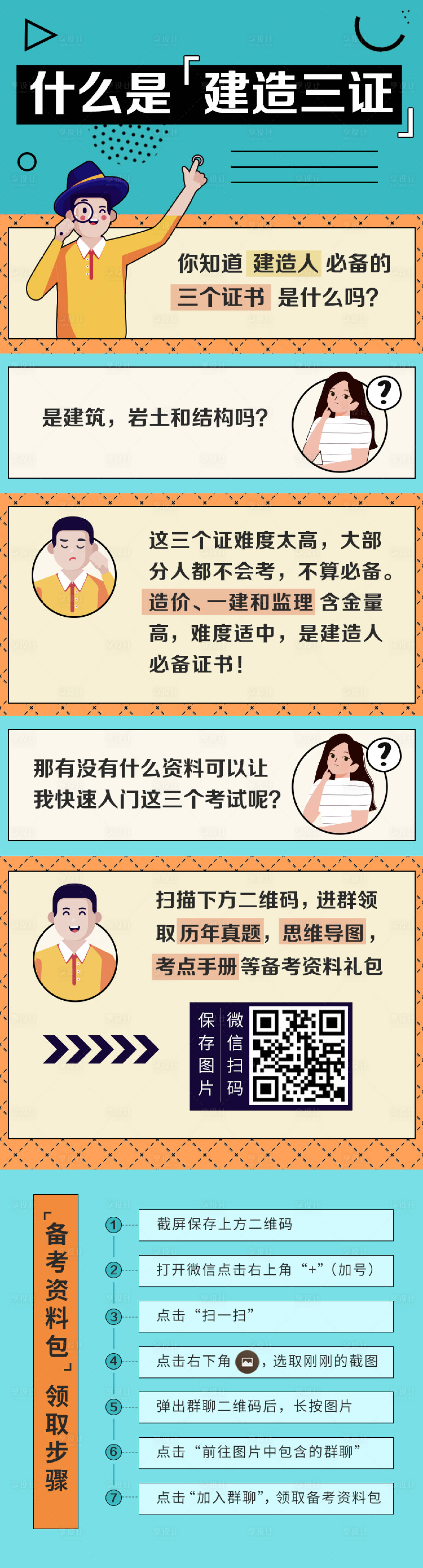 源文件下載【享設計】搜索編號：79760004961052151【在線教育課程問答宣傳插畫長圖】