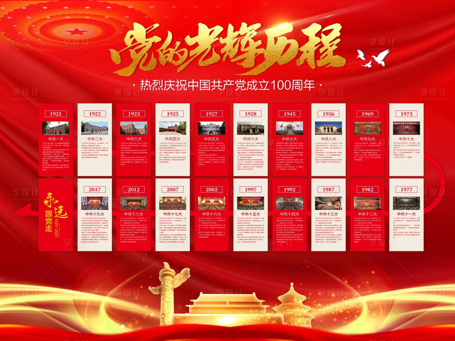 源文件下載【享設計】搜索編號：78050005203874699【建黨節百年歷程廣告展板】