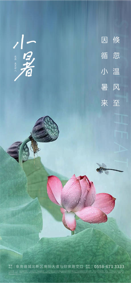 源文件下载【地产小暑节气海报】编号：82520005309874522
