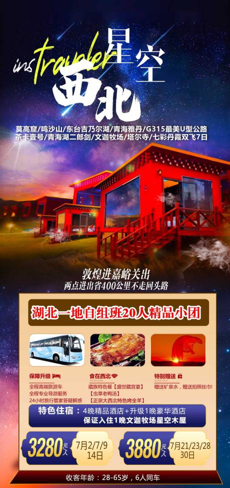 源文件下载【星空西北旅游海报】编号：33640005177766637