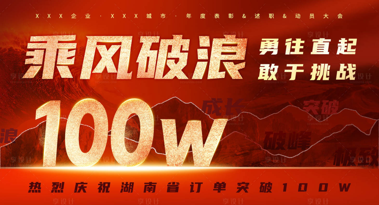 源文件下載【享設計】搜索編號：21950005179239327【紅色大氣企業(yè)海報乘風破浪一百萬背景板】