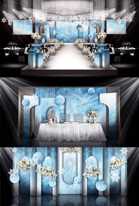 编号：20210622163114243【享设计】源文件下载-蓝色雪景婚礼活动展板