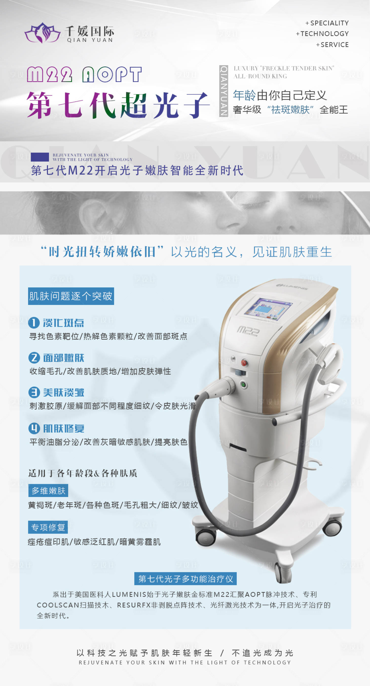 源文件下載【享設計】搜索編號：76390005299721920【醫美M22超光子嫩膚海報】