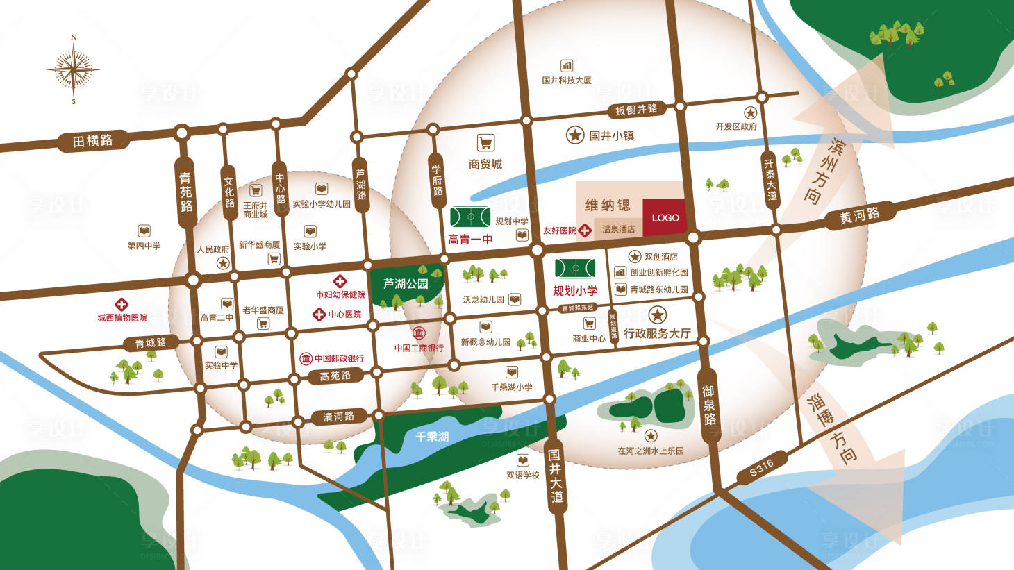 源文件下載【享設計】搜索編號：21460004987439341【地產區位圖】