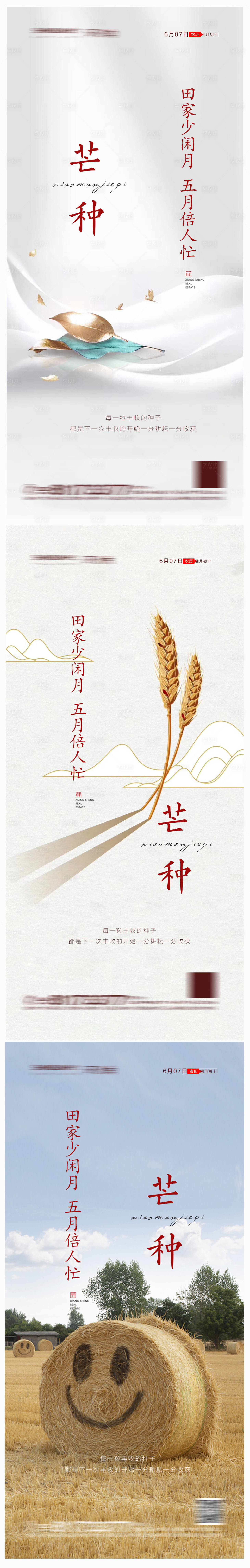 源文件下载【享设计】搜索编号：51660004961867705【地产芒种系列海报】