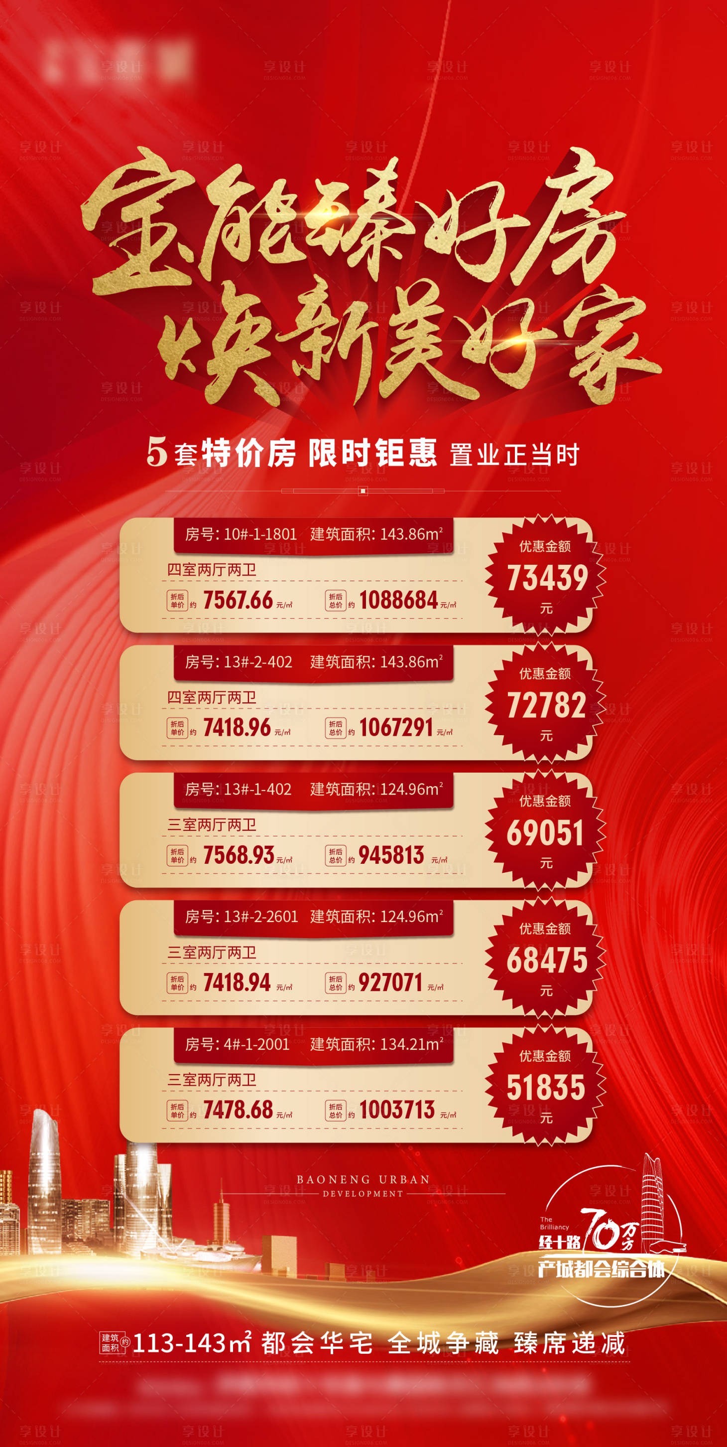 源文件下载【享设计】搜索编号：94400005085365210【特价房单图】