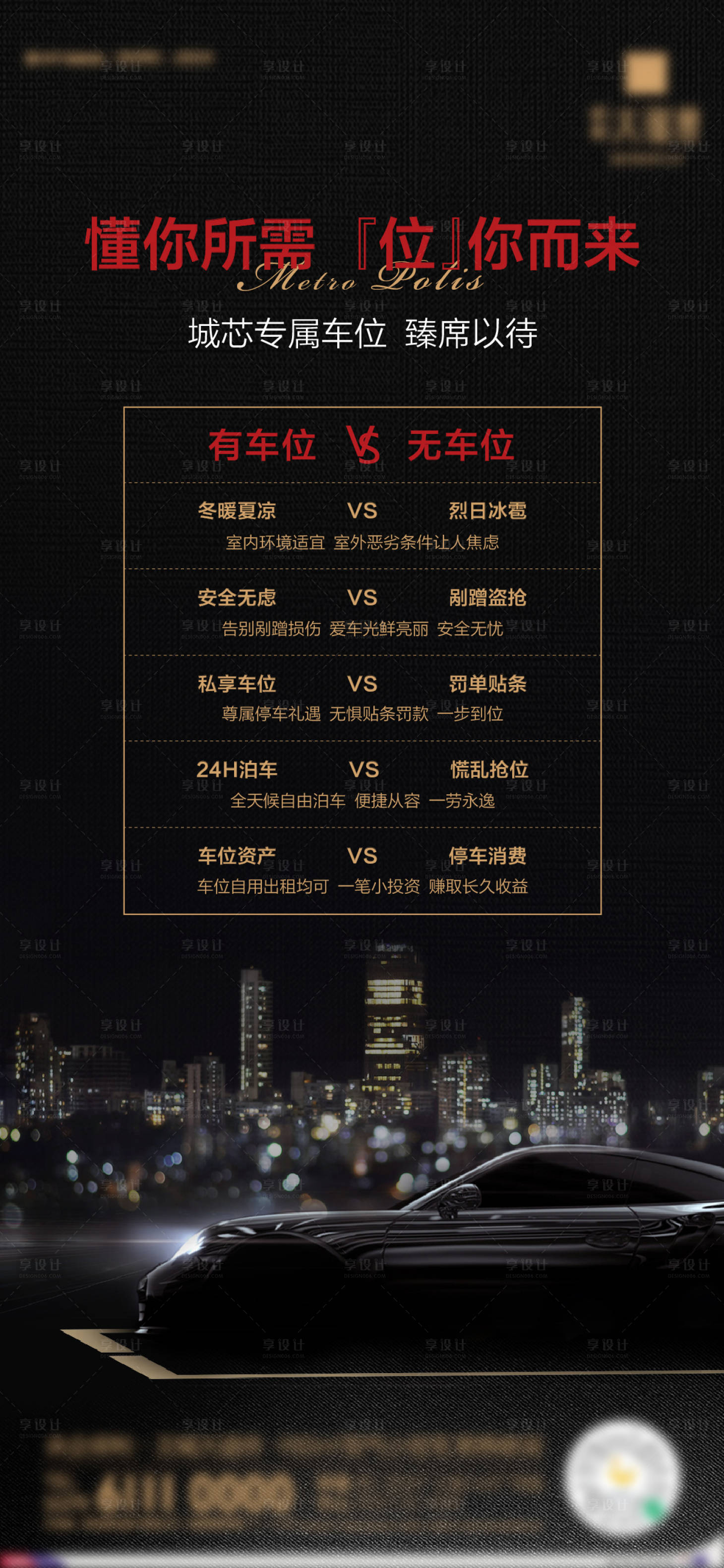 源文件下载【享设计】搜索编号：32400005357017710【车位对比海报】