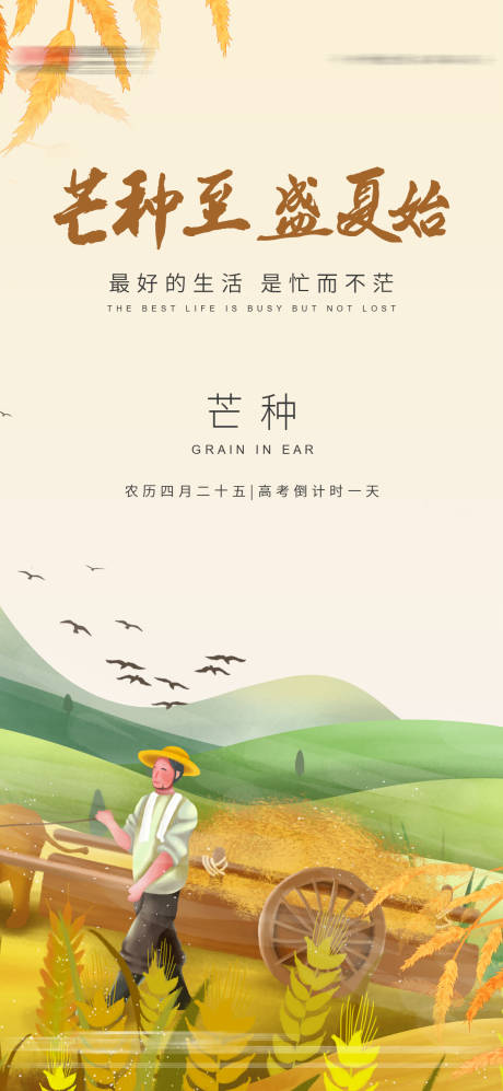 源文件下载【芒种移动端节气海报】编号：24170004985221635