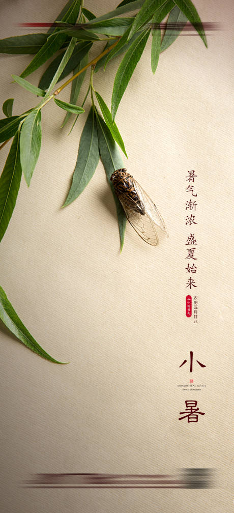 源文件下载【地产小暑宣传海报】编号：32620005014318115